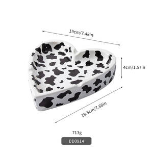 ที่เขี่ยบุหรี่เซรามิก Tao Zhizhi ลายวัว รูปหัวใจ ขนาดใหญ่ สำหรับใช้ในสำนักงาน บ้าน โรงแรม รุ่น DD0914 - Product Image 5