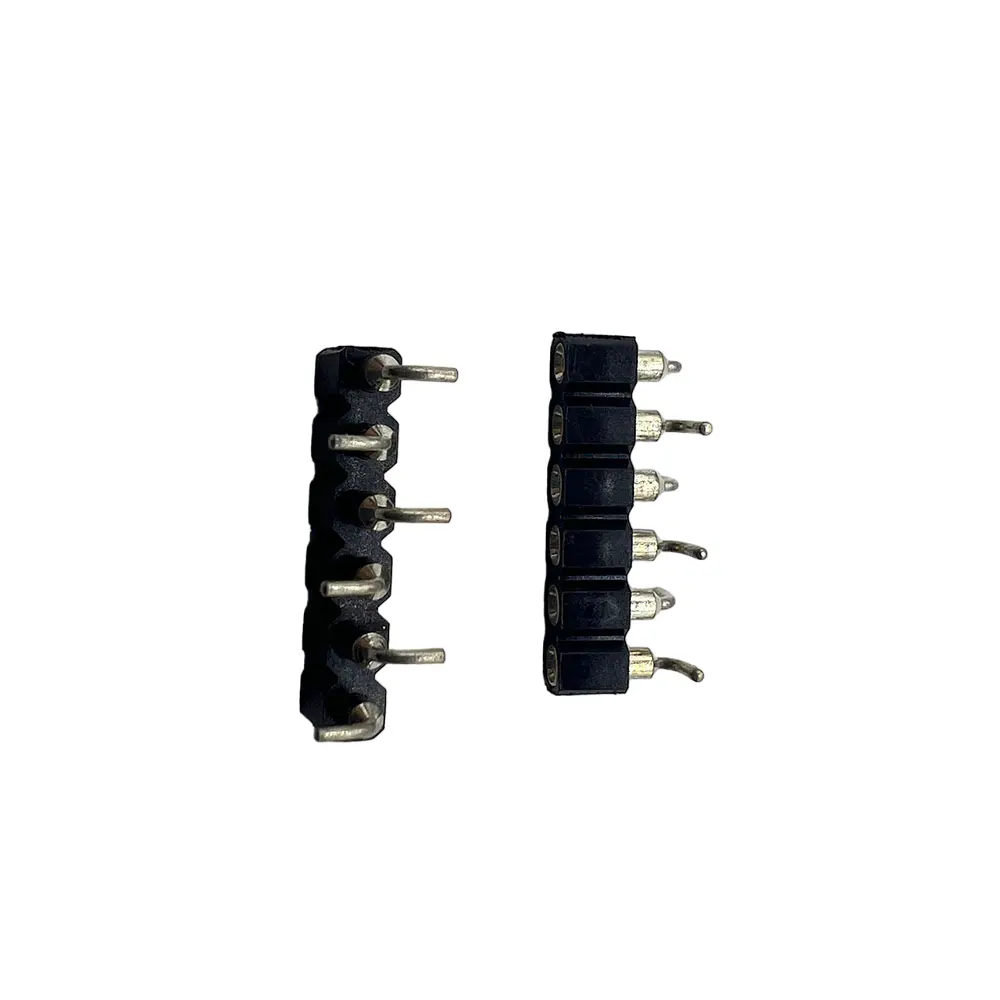 Cabeçalho fêmea usinado 2.54mm H3.0 Pinos Comprimento 7.43mm Preto Linha única 6P PPS Conector de latão SMT Tipo 2.54mm Cabeçalho fêmea usinado