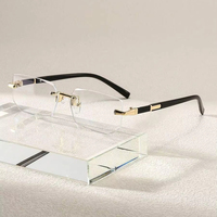 Lunettes Personnalisées Unisexe Schmonti Sans Monture Noires Style Y2K Petite Monture avec Options Photochromiques