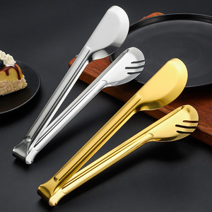 Lu Youchu Stainless Steel Food <b>Tongs</b> Thickened Anti Slip Heat Resistant For <b>Kitchen</b> BBQ Steak Serving - Product Image 4