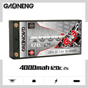 GNB GAONENG LCG Thin Super Shorty HV 4000MAH 2S 7.6V 120C 5mm Bullet See Through Hard Case RC LiPo Battery - Product Image 2