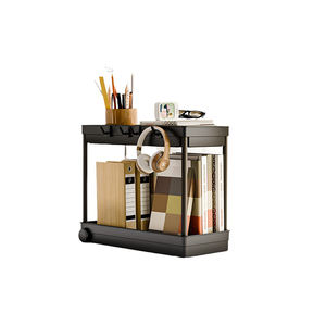 Estante de almacenamiento de doble capa debajo del fregadero, estante de almacenamiento de condimentos, cesta organizadora, cajón con ganchos - Product Image 1