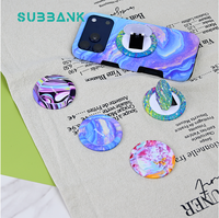 Support de téléphone universel en plastique avec anneau de maintien rotatif à 360 degrés, étanche, motif art populaire, pour sublimation, vente en gros Subbank