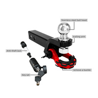 Enganche de Remolque 2 en 1 para Coche, Caravana, Barco, Vehículo, Soporte de Bola y Grillete de Alta Resistencia, Receptor para Remolque de 4350 kg, 4WD