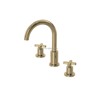 Robinetterie de salle de bain : Robinet de lavabo 3 trous en laiton, double poignée, contrôle indépendant eau chaude et froide, Robinet de cuisine en laiton