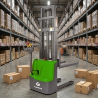 Apilador de Largo Alcance MOVMES con Capacidad de 3500 Libras/1.6 Toneladas, Altura de Elevación de 10 Metros/394 Pulgadas, Batería de Iones de Litio, Desplazador Lateral Hidráulico