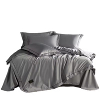 Ensemble de literie en soie satinée de luxe 22 mm, certifié Oeko-tex, soie de mûrier pure, housse de couette, drap plat, taille king