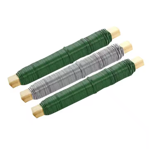 लकड़ी की छड़ी 0.6 मिमी हरे फ्लोरिस्ट तार पर रंगीन बागवानी तार - Product Image 1