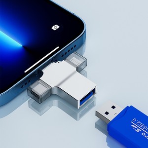 Type-C 4-in-1 <span class=keywords><strong>Micro</strong></span> USB OTG อะแดปเตอร์แปลง USB3.0โทรศัพท์มือถือแท็บเล็ตแล็ปท็อปเครื่องอ่านการ์ด TF สำหรับ Android IOS - Product Image 3