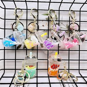3D Marine Animal Keychain - Liquid Motion Sand <b>Bottle</b> with Floating Glitter, <b>Ocean</b> Theme Acrylic Pendant Wholesale - Product Image 6