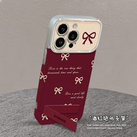 Étui de protection pour iPhone 16 Pro en tissu plume avec support bracelet miroir perlé, compatible iPhone 15, et protection d'objectif intégrale haut de gamme pour iPhone 14