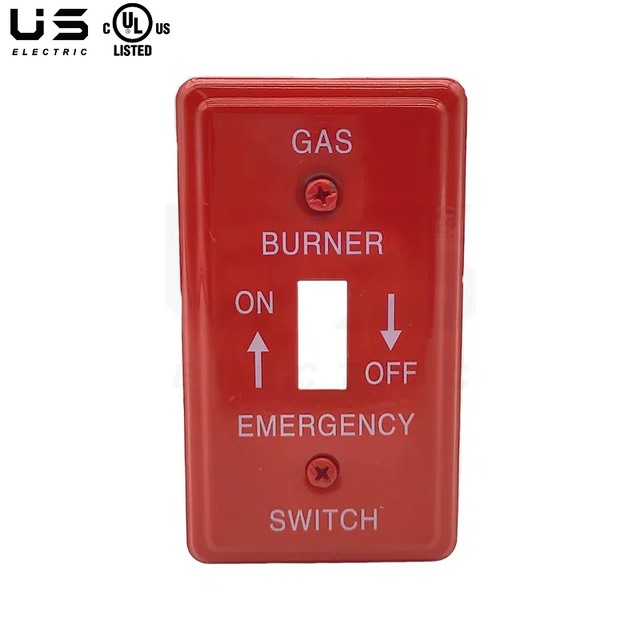 UL Listed Red Emergency Metal Switch Plate Combination Wall Plate Gas 1 Gang Toggle Plate Electrical Box Cover Switch Cover