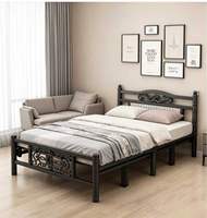 Lit pliant en métal moderne et minimaliste, vente en gros d'usine, pour usage domestique, chambre à louer, silencieux, style colonne romaine, dortoir, simple/double