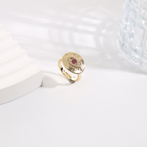 Bagues œil vintage en argent sterling 925 pour femmes Plaqué or 18 carats Texture Surface Mariages Fêtes - Product Image 2