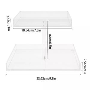 Vitrina cosmética acrílica de 2 niveles personalizada de fábrica, soporte organizador de perfumes de maquillaje PMMA para baño con superficie pulida - Product Image 3