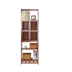 Estantería de bambú estilo chino, de madera maciza, con puertas, para estudio, oficina o como vitrina. - Product Image 5