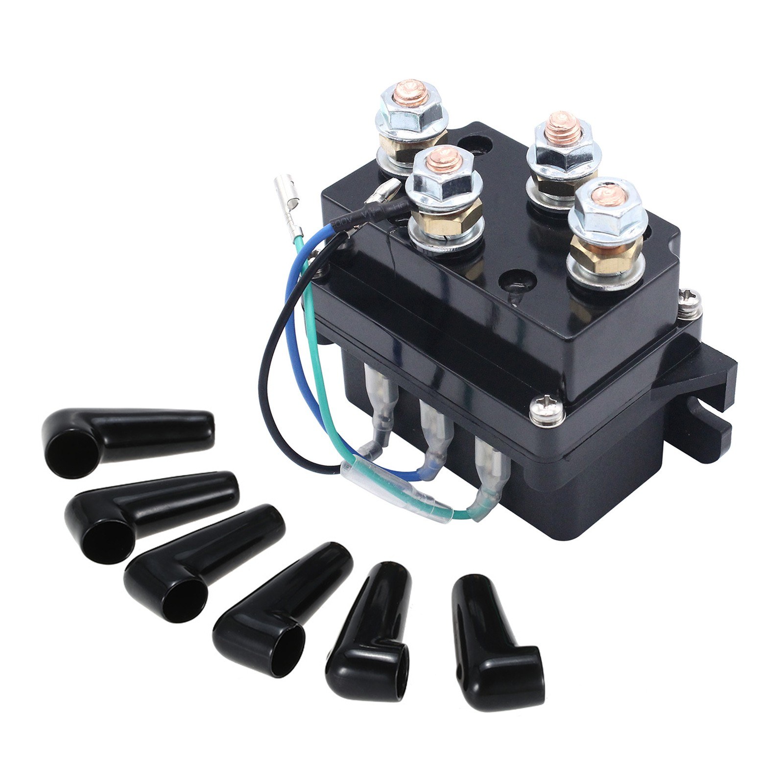Kit relè Solenoide Verricello 12V 250A con Set di Cavi di Collegamento Relè Ad Alta Potenza per Ricarica Divisa per Veicoli per Veicoli Commerciali ATV e Camion