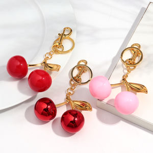 Gantungan Kunci Buah 3D Warna-warni Terbaru Terlaris, Aksesoris Tas Ransel Sederhana, Gantungan Kunci Ceri Akrilik Besar untuk Wanita - Product Image 5