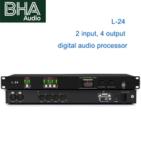 Procesador de Audio Digital BHA L24 DSP, 2 Entradas y 4 Salidas, Sistema de Gestión de Altavoces, Control por Software USB, Procesador de Sonido para Escenario, Nuevo
