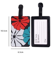 Étiquette de bagage en caoutchouc personnalisée par sublimation, étiquette de bagage blanche, étiquette de valise double face