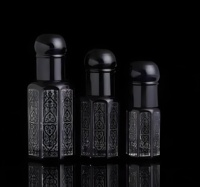 Bouteille de parfum octogonale arabe Atar/bouteille d'huile essentielle huile essentielle cosmétique verre sérigraphie bouchon à vis personnalisé GRACE