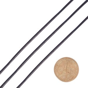 Hobbyworker 2mm 3mm Genuine Black Round Cowhide <strong>Leather</strong> Cord <strong>Strips</strong> for Jewelry Bracelet Necklace Making 10m - Product Image 2