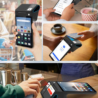 Impresora Móvil de 80 mm con Pantalla Dual, Terminal POS Android, Lector de Códigos QR y NFC, CPU Octa Core, 3 GB de RAM, para Autopago en Tiendas de Abarrotes Z150