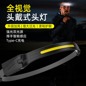 Fluorescent Deer Full Vision <b>Sensor</b> Headlamp LED Rechargeable Outdoor Cycling - Product Image 2