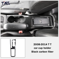 Accessoires intérieurs universels pour voitures LHD RHD, 1 pièce, garniture de porte-gobelet en plastique noir imitation carbone, kit d'autocollants pour Audi TT 2008-2014