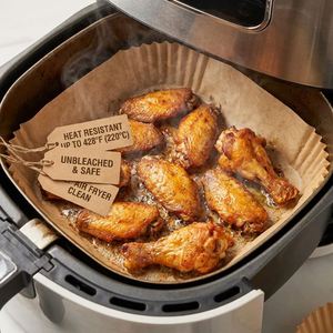 100 Forros Desechables Cuadrados para Freidora de Aire, Papel de Horno Resistente al Calor Sin Blanquear para Horno, Microondas y Vaporera - Product Image 4