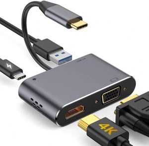 Jumon USB C เครื่องอ่านการ์ด USB สายต่อพ่วงหลายพอร์ต Thunderbolt 3อะแดปเตอร์ USB 3.0 Type-C PD 4 in 1ฮับ - Product Image 4