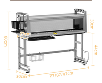 Égouttoir à vaisselle double niveau en acier inoxydable 304 sur évier, personnalisé, antirouille, pour cuisine, avec étagère de rangement