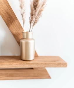 소박한 삼각형 기하학적 플로팅 선반 수제 오크 단단한 나무 벽 장식 홈 장식 디스플레이 선반 삼각형 선반 - Product Image 2