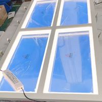 Panneau de fenêtre intelligent Skylight, lumière artificielle, ciel bleu virtuel, panneau décoratif LED moderne, alliage d'aluminium IP65, verre