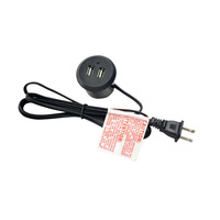 Prise de courant encastrable de bureau avec chargeur USB Type-C et voyant lumineux, extension de câble de données pour téléphone portable