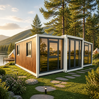 Maison préfabriquée modulaire extensible de taille personnalisée 20 pieds/40 pieds, entièrement décorée, maison-conteneur, utilisation hôtelière, structure en acier moderne