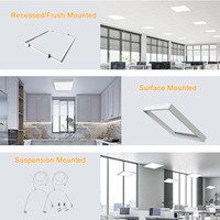 Plafonnier LED plat moderne et fin 40W ou réglable 3000K-6500K, faible UGR, IP54, panneau lumineux à CRI élevé >80, dimmable, garantie 5 ans