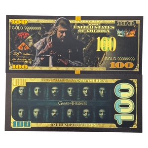 Billet de banque Edd-ard <span class=keywords><strong>Stark</strong></span> 2026 en or plaqué 24 carats pour cadeaux - Product Image 1