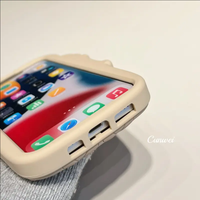 Mignon Lait Miroir Silicone Mobile Téléphone Cas Stand pour iPhone 16 15 14 13 12 Pro Max Chaîne Titulaire Bracelet Antichoc Couverture Arrière