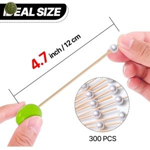 Palillos <span class=keywords><strong>de</strong></span> Bambú Premium para Frutas con Cuentas Doradas, Brochetas para Cócteles, Palillos para Canapés, Decoración <span class=keywords><strong>de</strong></span> Lujo para Catering y Comida Fina, Venta al Por Mayor OEM - Product Image 3