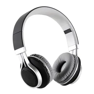 Headphone kartu TF nirkabel, headphone FM kartu memori dapat dilipat Stereo di atas telinga, Headset kabel dengan mikrofon BT5 Bass dalam