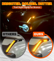 Feux de signalisation LED pour poignée de capot, kit d'éclairage antibrouillard 12V 40W, barre d'éclairage de positionnement (clignotants latéraux DRL ambre) pour accessoires 2021-2026