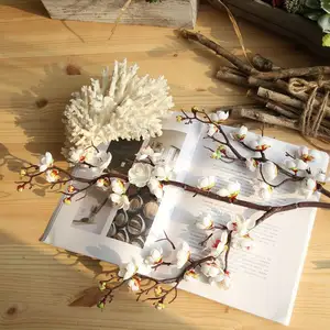 Chino Pastoral Flor de ciruela de simulación flor clásica Flor de melocotón de pared decoración del hogar Decoración falsa flor