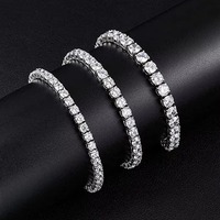 Collier personnalisé OEM en moissanite 2mm-6.5mm, style cluster glacé, en argent sterling S925, bracelet tennis hip-hop pour hommes et femmes
