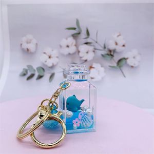 New Gifts Creative Cute Key Chain Keyring Pendant Acrylic Quicksand Liquid <b>Floating</b> Marine Animal Keychain - Product Image 3