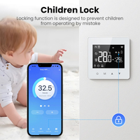 Termostato Inteligente WiFi AVATTO WT198 con Batería, Personalización OEM/ODM, Sin Cableado para Caldera de Agua/Gas, Control por Voz con la Aplicación Tuya