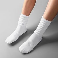 Chaussettes blanches style Hailey Bieber, chaussettes en coton tricoté respirantes et antidérapantes, chaussettes unisexes pour tous les jours, streetwear