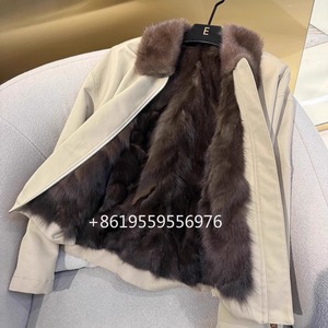 Nuova Giacca Corta da <span class=keywords><strong>Donna</strong></span> Autunno-Inverno 2025 con Collo in Pelliccia di Visone e Fodera in Zibellino, Cappotto Casual e Caldo per Uso Quotidiano - Product Image 6