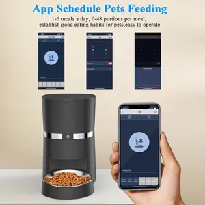 Smart Home Wifi Connected Phone Pet Feeder With Customized Time Meal For Cats Pet Feeder Wifi