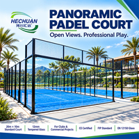 Hôtel de montagne Hechuan Open View, ensemble complet de terrain de padel panoramique avec murs en verre trempé, gazon artificiel, éclairage LED